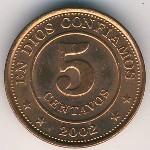 Nicaragua, 5 centavos, 2002