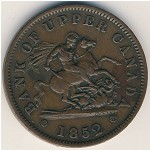 Upper Canada, 1 penny, 1850–1857