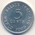 Belize, 5 cents, 1981