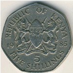 Kenya, 5 shillings, 1985