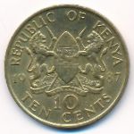 Kenya, 10 cents, 1978–1991