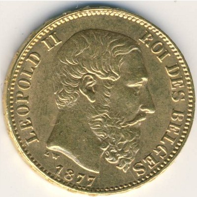 Бельгия, 20 франков (1870–1882 г.)