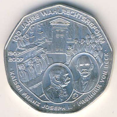 Austria, 5 euro, 2007