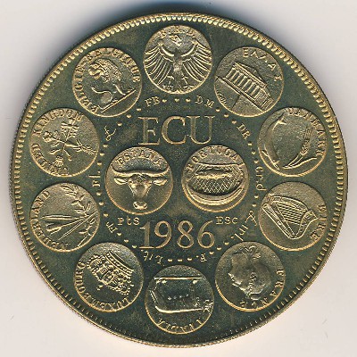 Europe., 1 ecu, 1986–1988