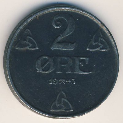 Norway, 2 ore, 1943–1945