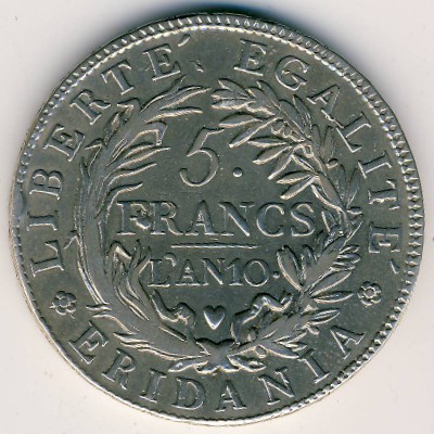 Piedmont, 5 francs, 1800–1801