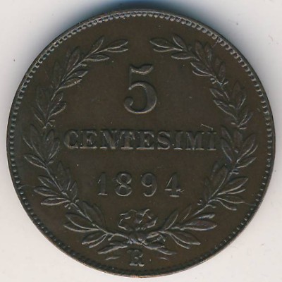 San Marino, 5 centesimi, 1864–1894