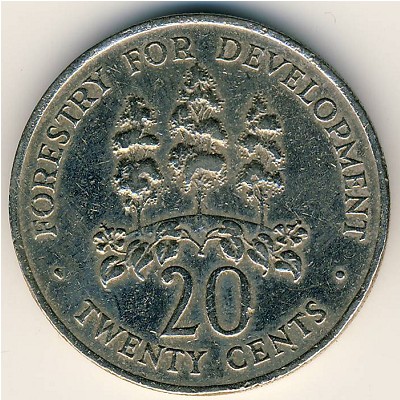 Jamaica, 20 cents, 1976–1987