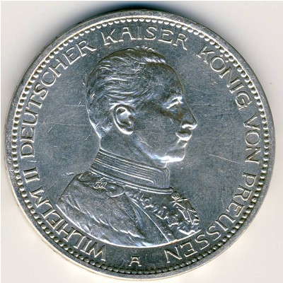 Prussia, 5 mark, 1913–1914