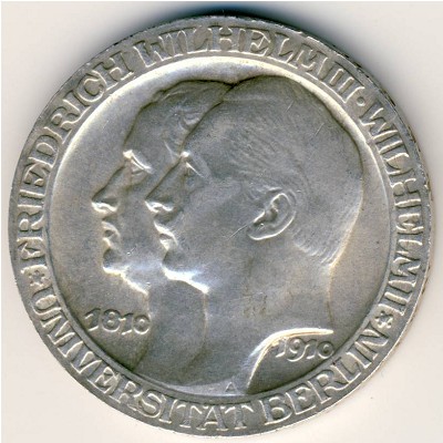 Prussia, 3 mark, 1910