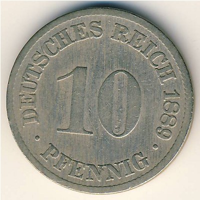 Germany, 10 pfennig, 1873–1889