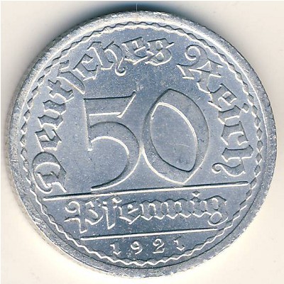 Weimar Republic, 50 pfennig, 1919–1922