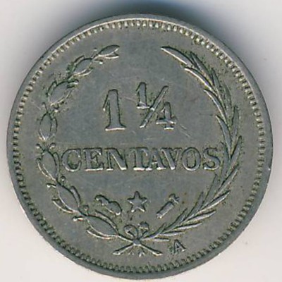Доминиканская республика, 1 1/4 сентаво (1882–1888 г.)
