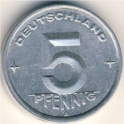 German Democratic Republic, 5 pfennig, 1948–1950