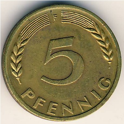 West Germany, 5 pfennig, 1950–2001