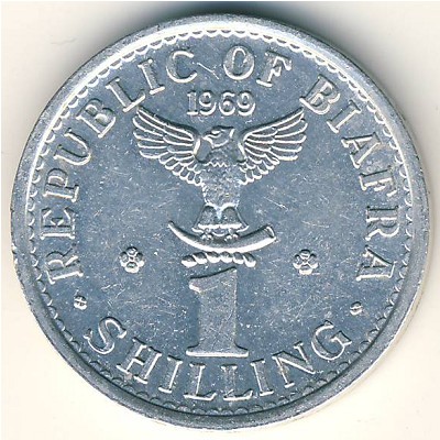 Biafra, 1 shilling, 1969