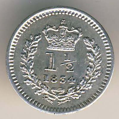 Великобритания, 1 1/2 пенса (1834–1837 г.)