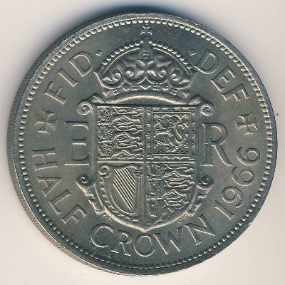Great Britain, 1/2 crown, 1954–1970