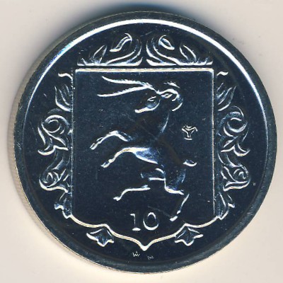 Isle of Man, 10 pence, 1985–1987
