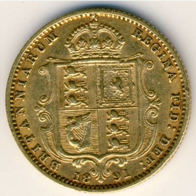 Great Britain, 1/2 sovereign, 1887–1893