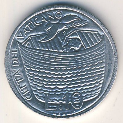 Vatican City, 10 lire, 1975
