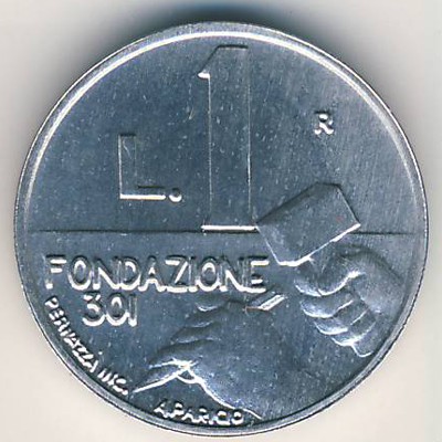 San Marino, 1 lira, 1991