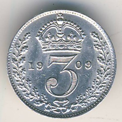 Великобритания, 3 пенса (1904–1910 г.)
