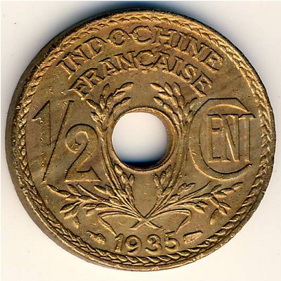 French Indo China, 1/2 cent, 1935–1940