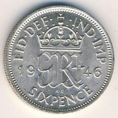 Great Britain, 6 pence, 1937–1946