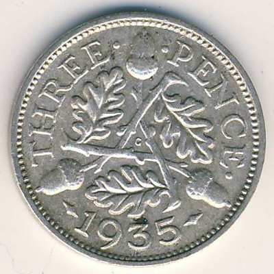 Великобритания, 3 пенса (1927–1936 г.)