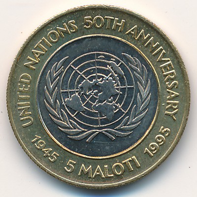Lesotho, 5 maloti, 1995