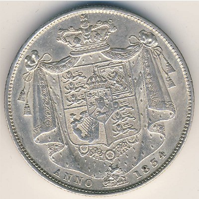 Great Britain, 1/2 crown, 1834–1837