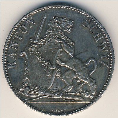 Switzerland., 5 francs, 1867
