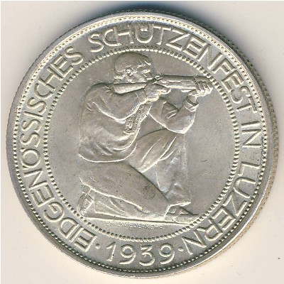 Switzerland., 5 francs, 1939