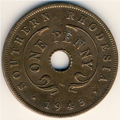 Southern Rhodesia, 1 penny, 1942–1947