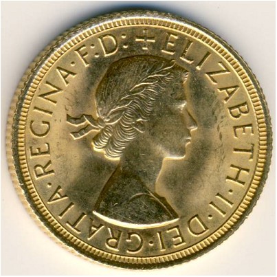 Great Britain, 1 sovereign, 1957–1968