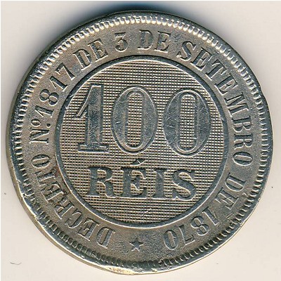 Brazil, 100 reis, 1886–1889