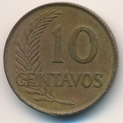 Peru, 10 centavos, 1947–1949