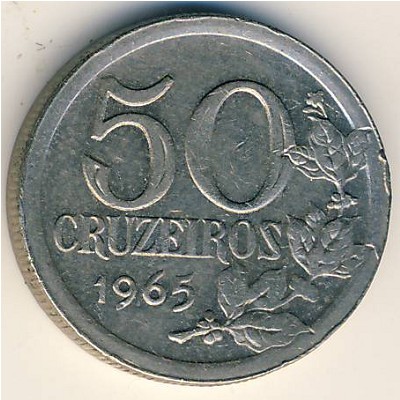 Brazil, 50 cruzeiros, 1965