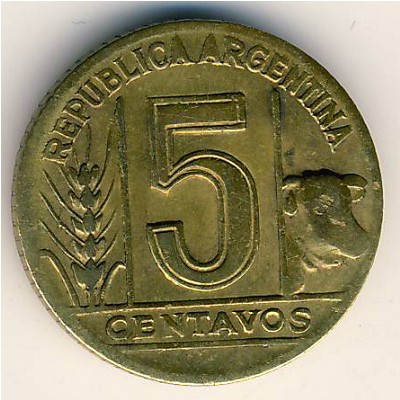 Argentina, 5 centavos, 1942–1950