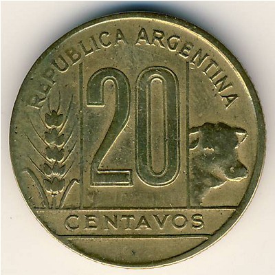 Argentina, 20 centavos, 1942–1950