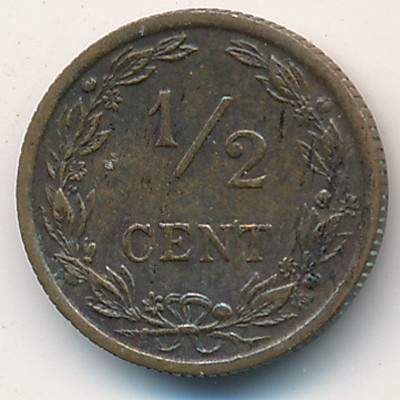 Netherlands, 1/2 cent, 1903–1906