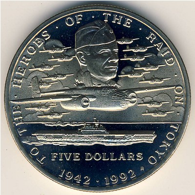 Marshall Islands, 5 dollars, 1992
