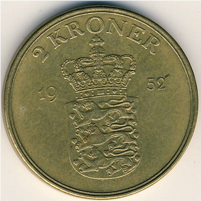 Denmark, 2 kroner, 1947–1955