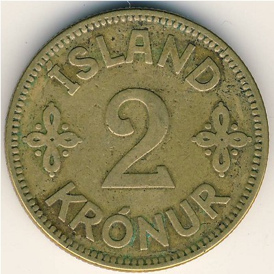 Iceland, 2 kronur, 1925–1929