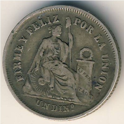 Peru, 1 dinero, 1863–1877