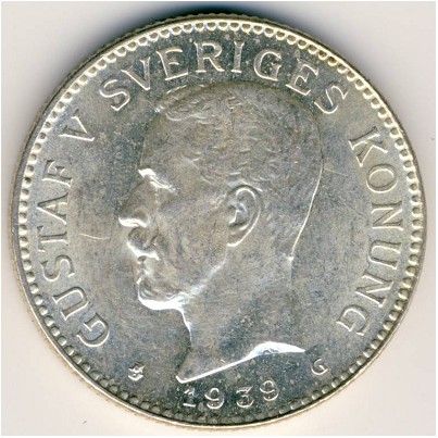 Sweden, 2 kronor, 1910–1940