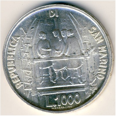 San Marino, 1000 lire, 1977