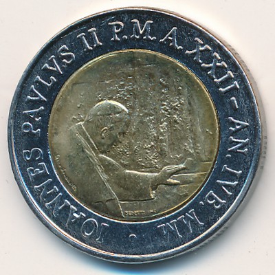 Vatican City, 500 lire, 2000