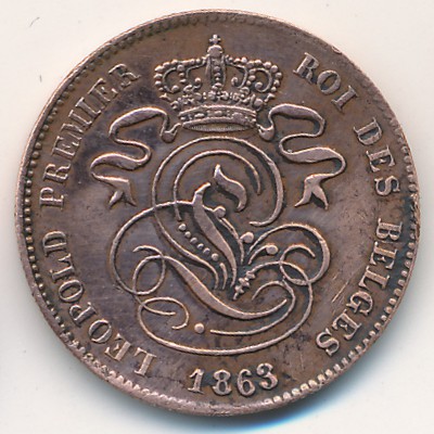 Belgium, 2 centimes, 1835–1865